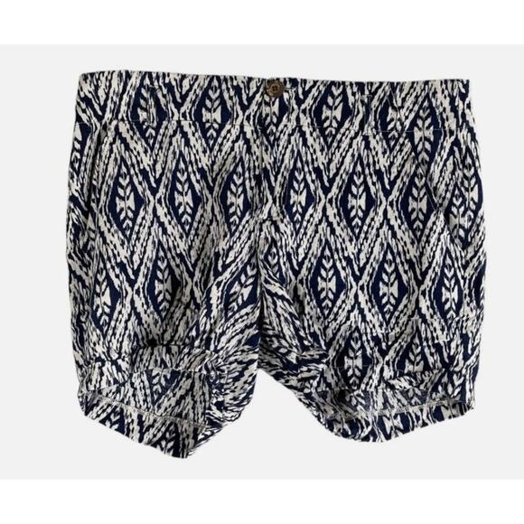 Cynthia Rowley Womens Shorts Size 12 Linen Rayon Blend Black White Pattern - Picture 1 of 8